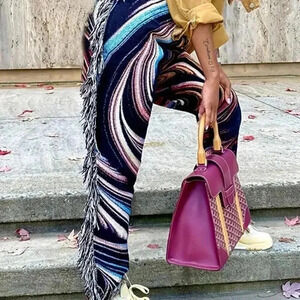 Tassel Abstract Print Pants (Mixed Color)